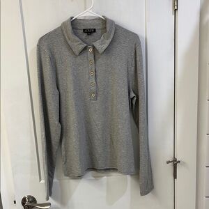 J.Crew Gray Long Sleeve Polo Shirt